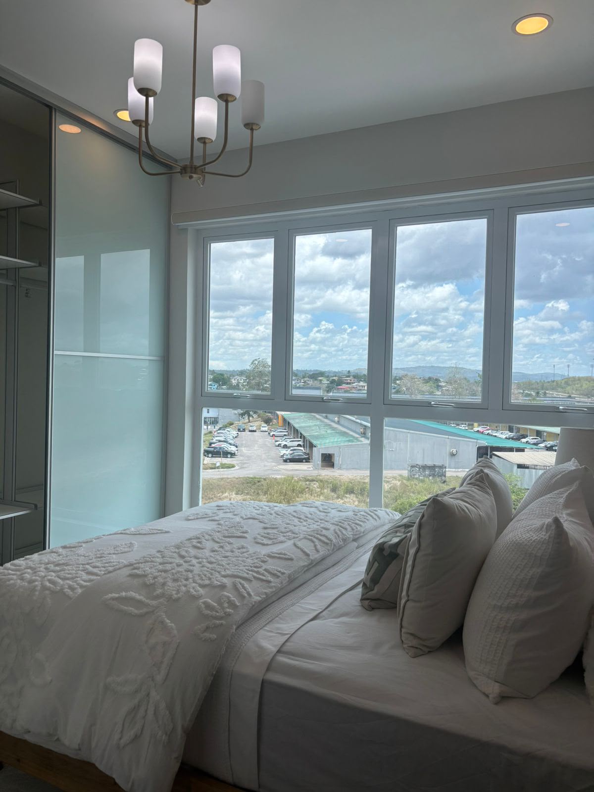 Bedroom with floor-to-ceiling windows