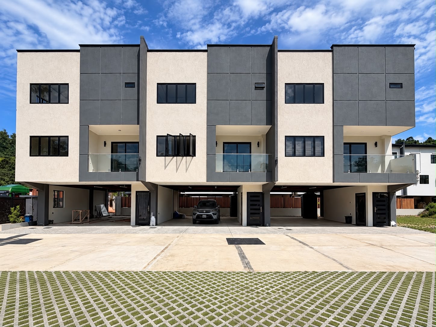 Modern residence facade at Novaura Park